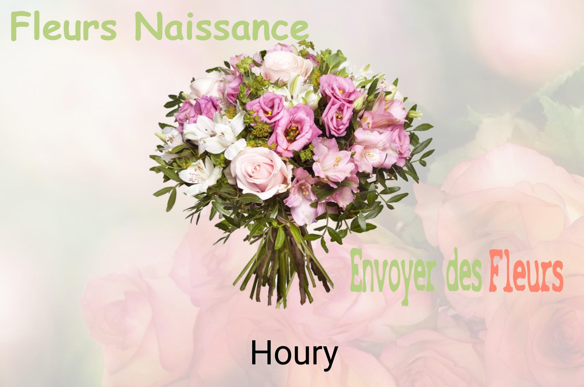 Bouquet de fleurs de naissance livré à Houry