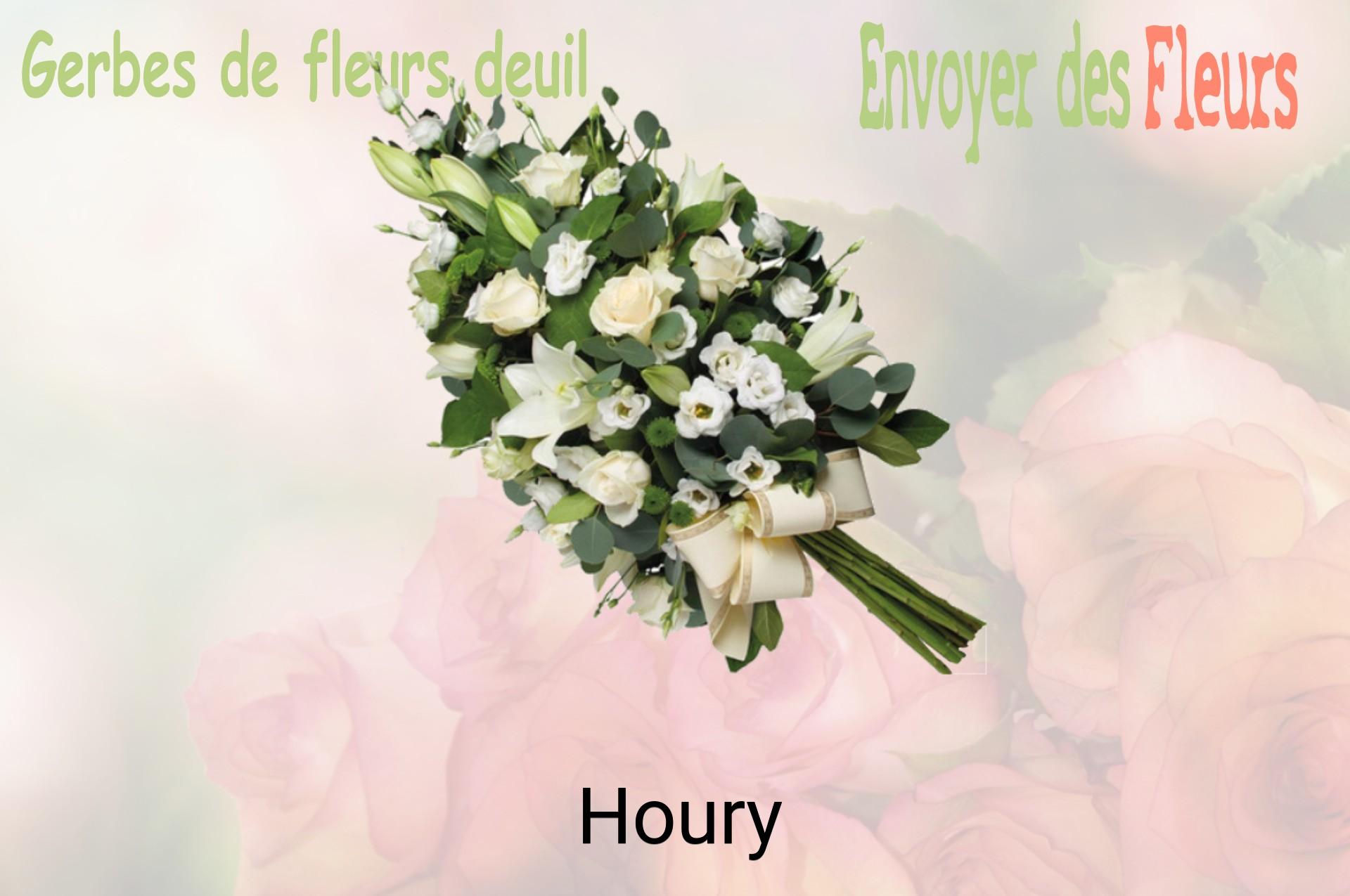 Gerbe de fleurs de deuil livrée à Houry